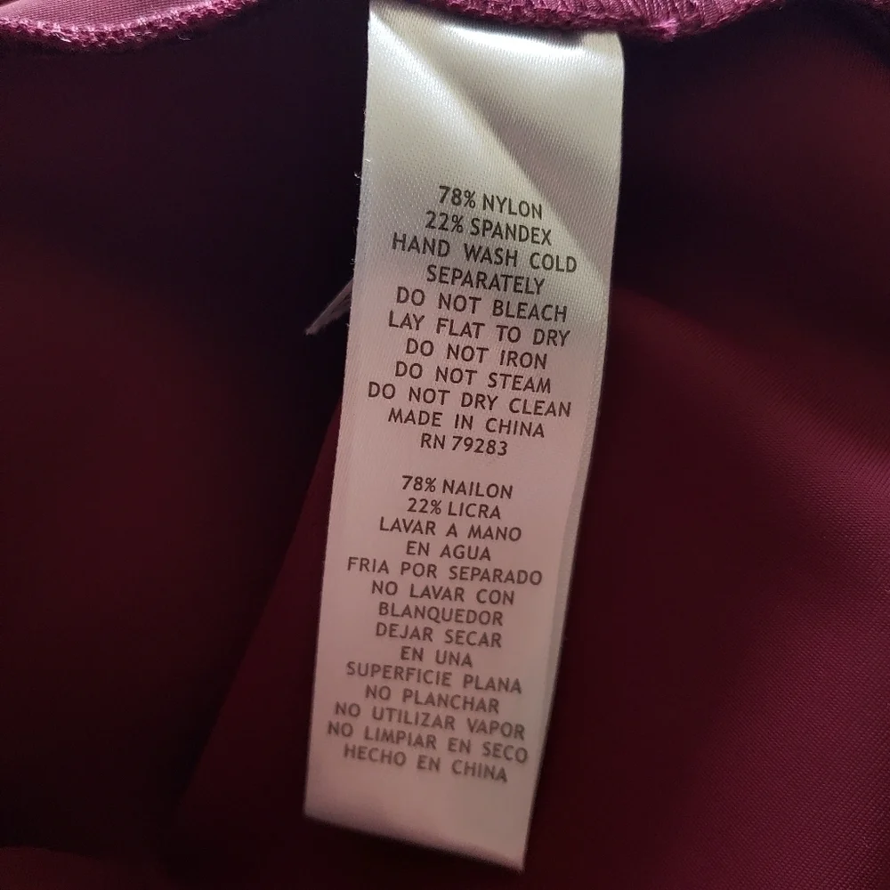 🌻ALEX EVENINGS Sheath Compression Cocktail Dress, Wine Red, Size 10 - Picture 7 of 7